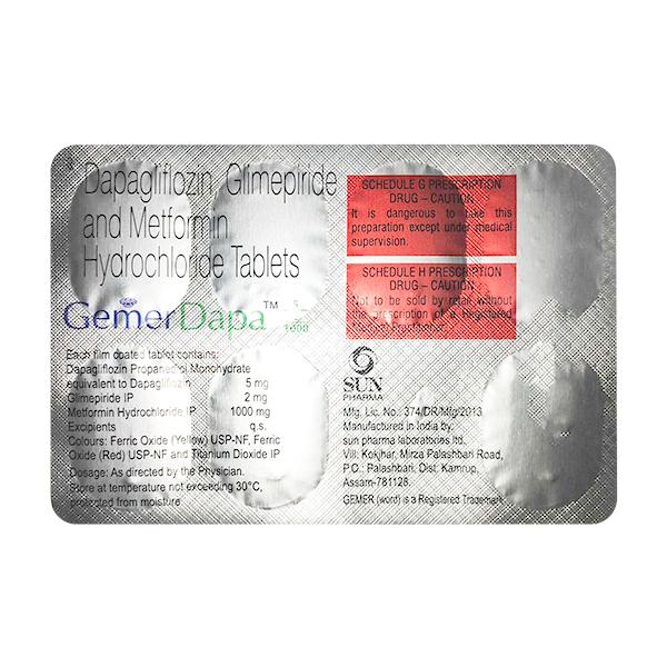 GEMER DAPA 5/2/1000 Tablet 7's