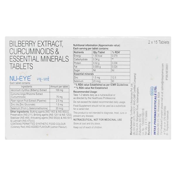 NU Eye Tablet 15'S - Global Surgicals