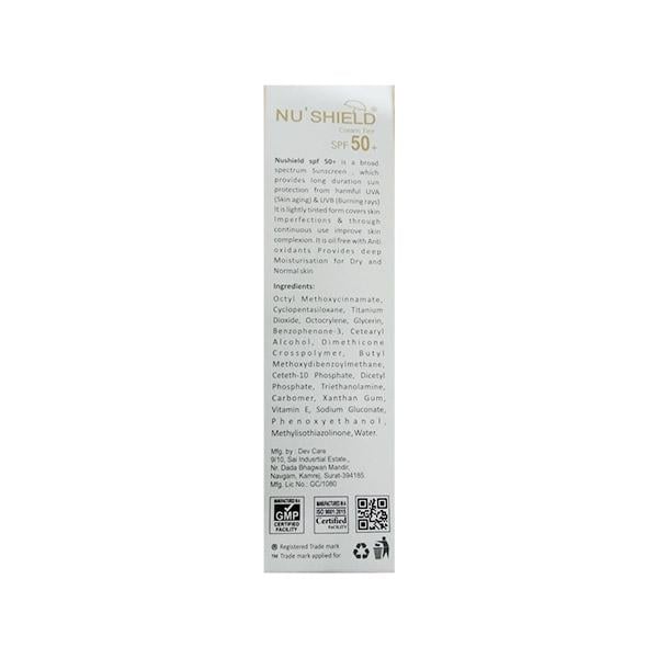 NU SHIELD CREAM TINT SPF 50+ Sunscreen 50gm - Global Surgicals