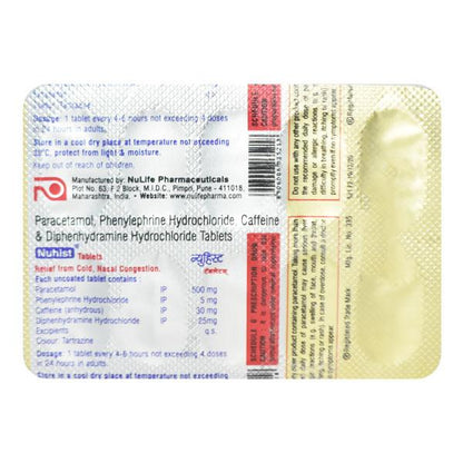 NUHIST TABLET 10'S - Global Surgicals