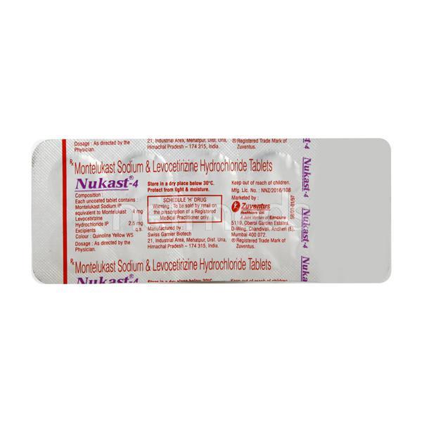 Nukast 4mg Tablet 10'S - Global Surgicals