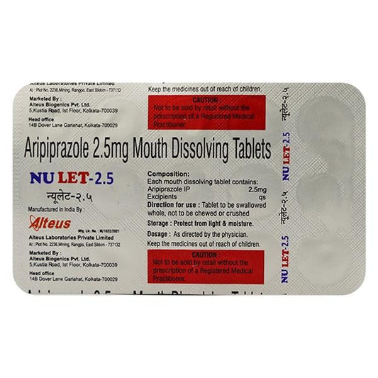 NULET 2.5 Mouth Dissolving Tablet 15's - Global Surgicals