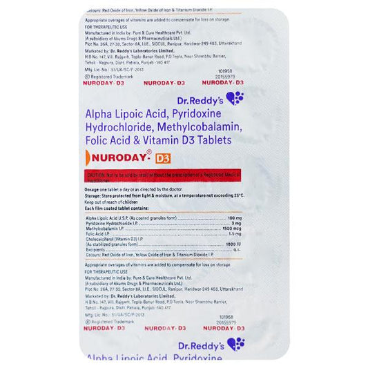 Nuroday D3 Tablet 15'S - Global Surgicals