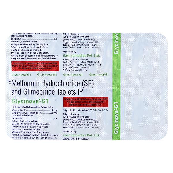 GLYCINOVA G 1mg Tablet 10's