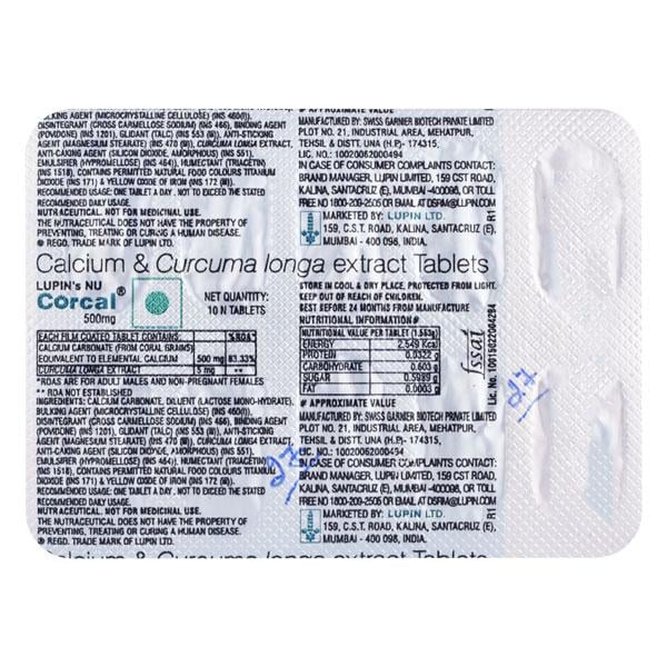 Corcal 500mg Tablet 10'S