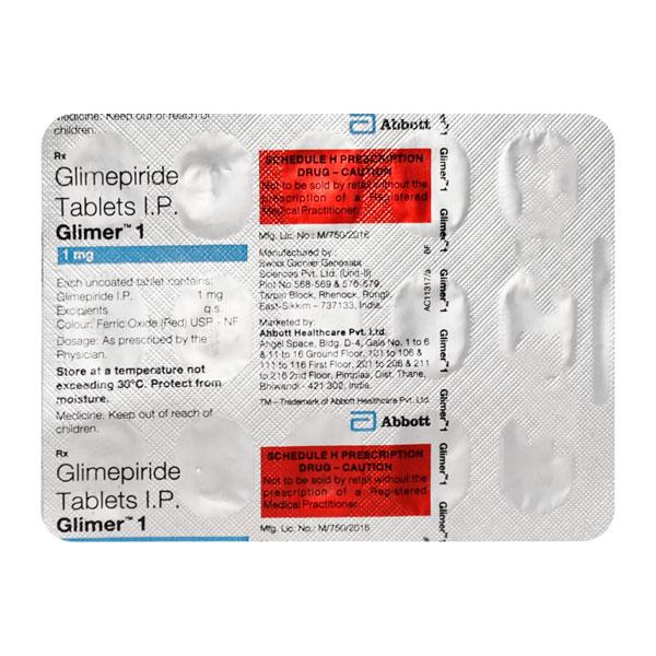 GLIMER 1mg Tablet 15's
