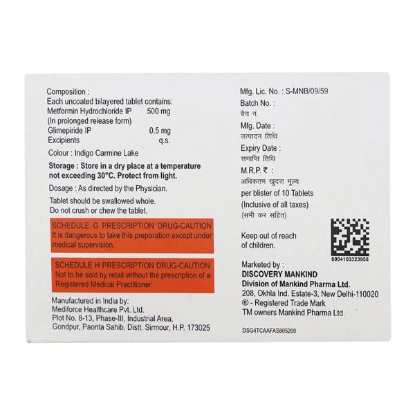 Glimestar M 0.5mg Tablet 10'S