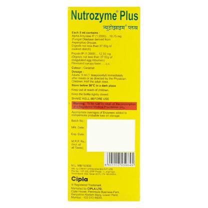 NUTROZYME PLUS PINEAPPLE FLAVOUR Syrup 200ml