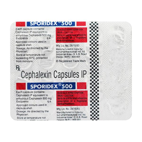 Sporidex 500mg Capsule 10'S