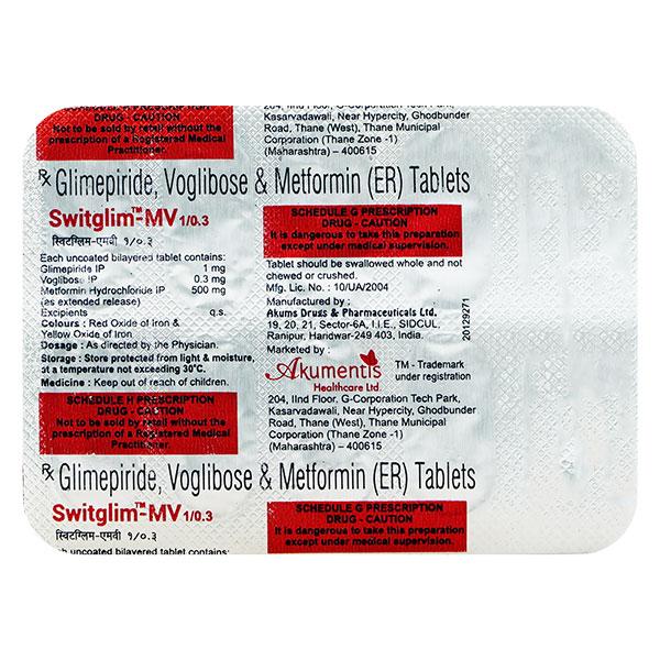 Switglim MV 1/500/0.3mg Tablet 10'S