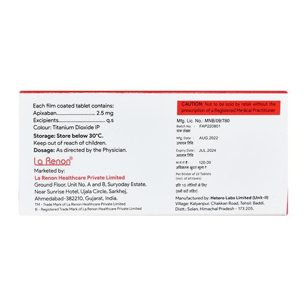 FAXAPIX 2.5 Tablet 10's