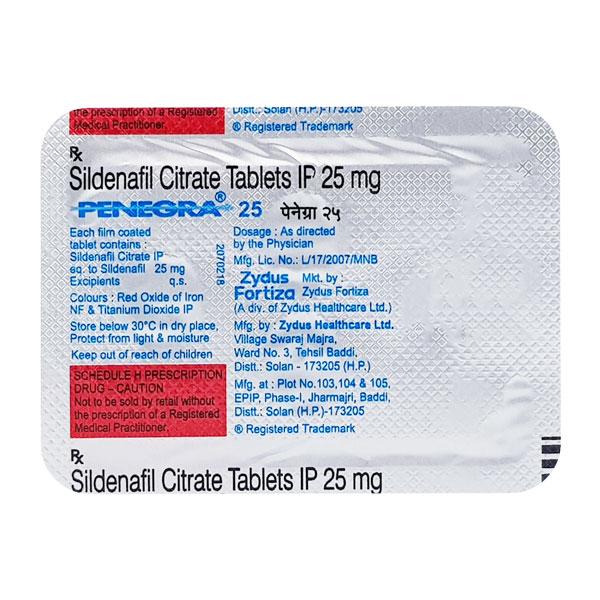 Penegra 25mg Tablet 4'S