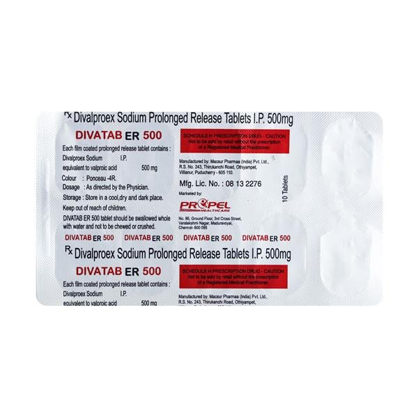 DIVATAB ER 500 Tablet 10's