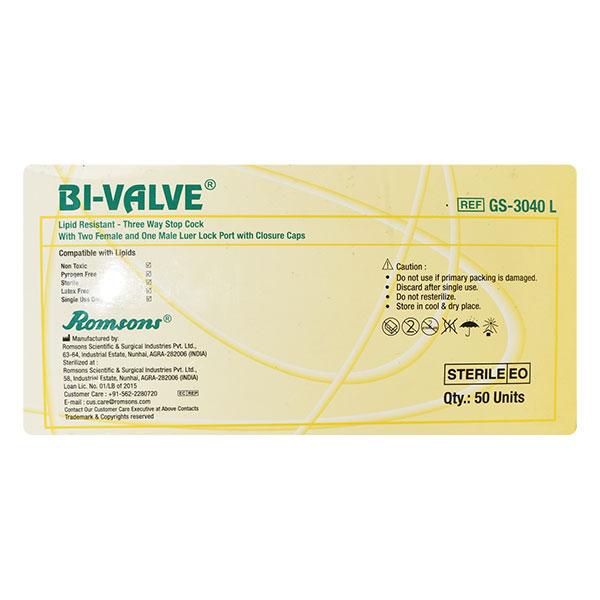 BI VALVE GS3040 L Three Way Stop Cock 1's