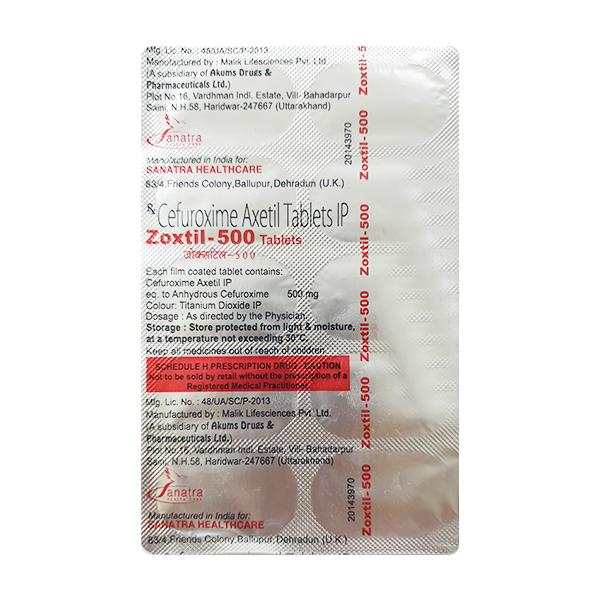 ZOXTIL 500mg Tablet 10's