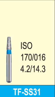 Octa Dental Taper Flat End (TF) Series Super Short Shank Diamond Burs - Global Surgicals