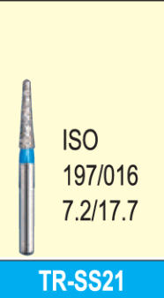 Octa Dental Taper Round End (TR) Series Super Short Shank Diamond Burs - Global Surgicals