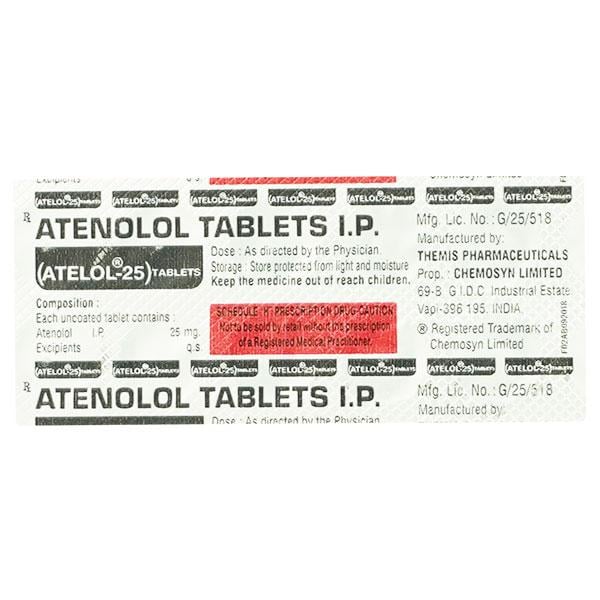 Atelol 25mg Tablet 14'S