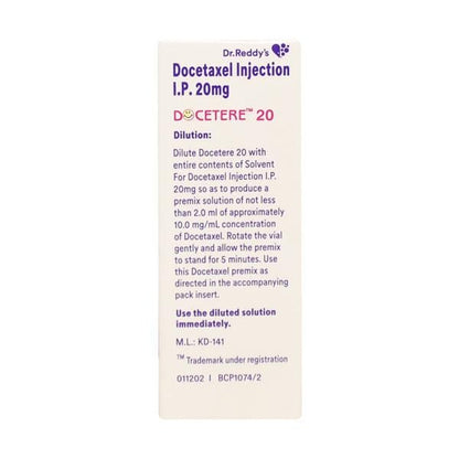 Docetere 20mg Injection 1's