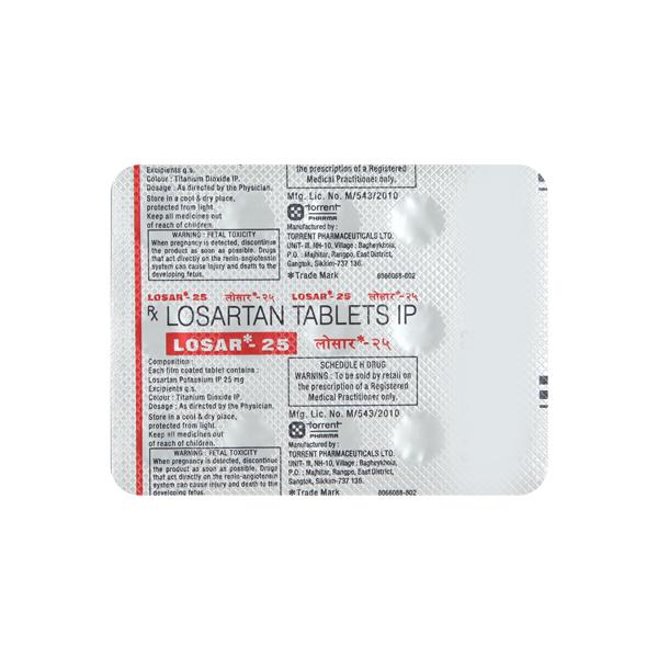 Losar 25mg Tablet 15'S