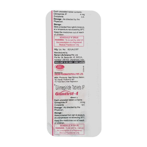 Glimfirst 4mg Tablet 10'S