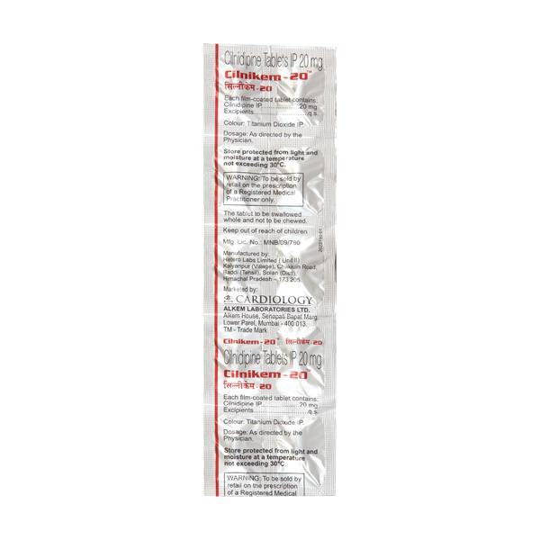 Cilnikem 20mg Tablet 10'S