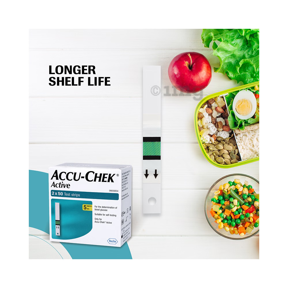 Accu-Chek Combo Pack of 2 Pack Active Test Strip (100 Each) & 4 Pack Softclix Lancet (25 Each)