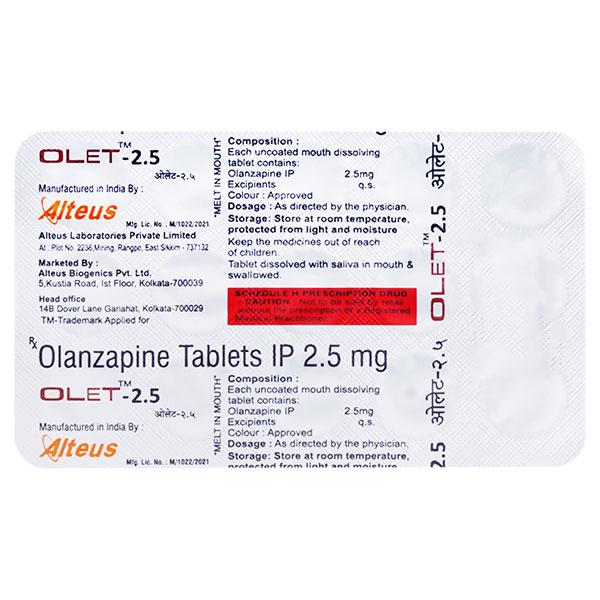 OLET 2.5mg Tablet 15's - Global Surgicals