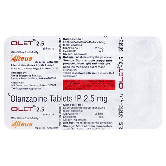 OLET 2.5mg Tablet 15's - Global Surgicals