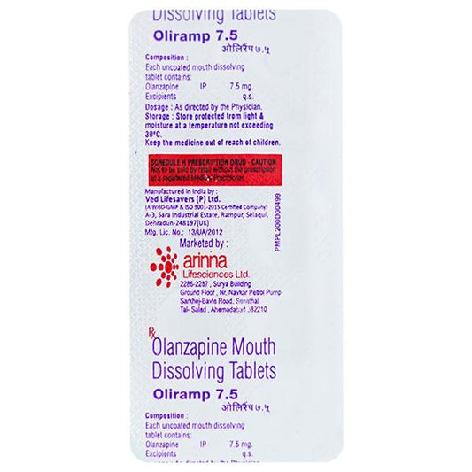 Oliramp 7.5mg Tablet 10'S - Global Surgicals