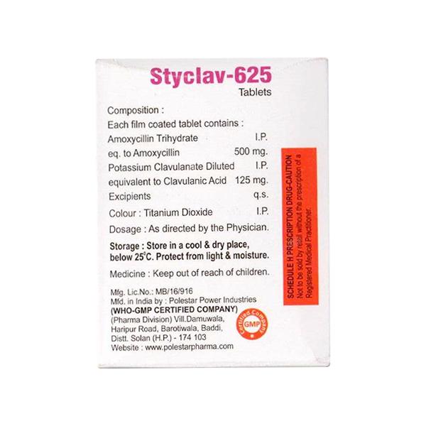 STYCLAV 625 Tablet 10's