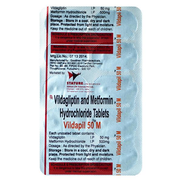 VILDAPIL 50 M Tablet 10's