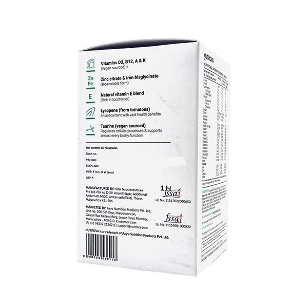 NUTROVA MULTIVITAMIN FOR VEGANS Capsule 60's