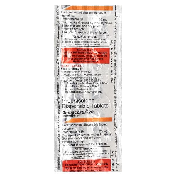 Omnacortil 20mg Tablet 10'S - Global Surgicals