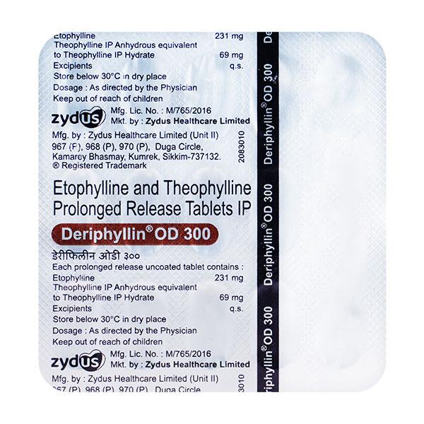 Deriphyllin OD 300mg Tablet 15'S