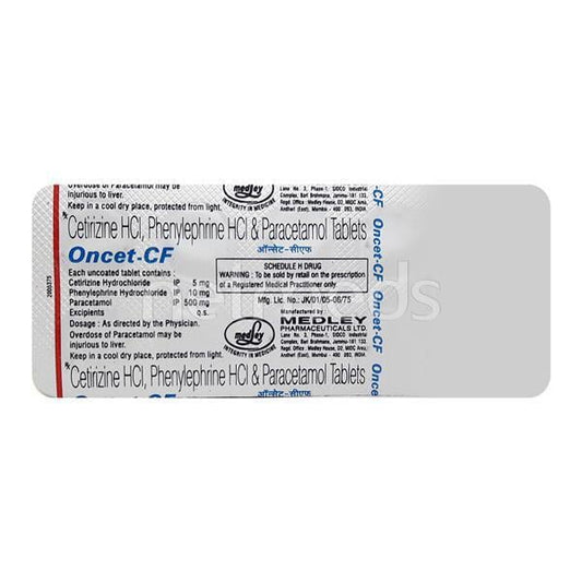 Oncet CF Tablet 10'S - Global Surgicals