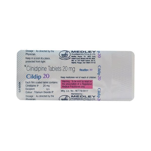 Cildip 20mg Tablet 10'S