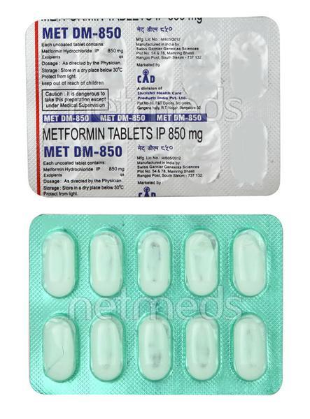 MET DM 850mg Tablet 10'S