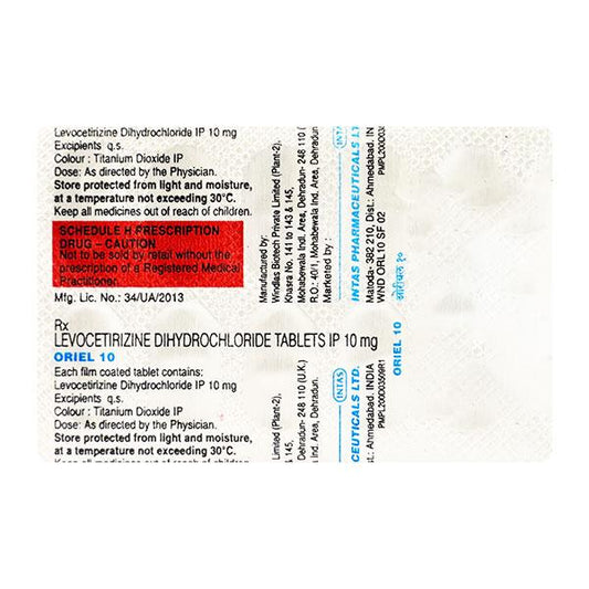 Oriel 10mg Tablet 10'S - Global Surgicals