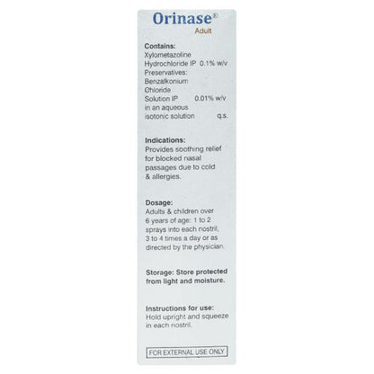 Orinase Adult Nasal Spray 10ml - Global Surgicals