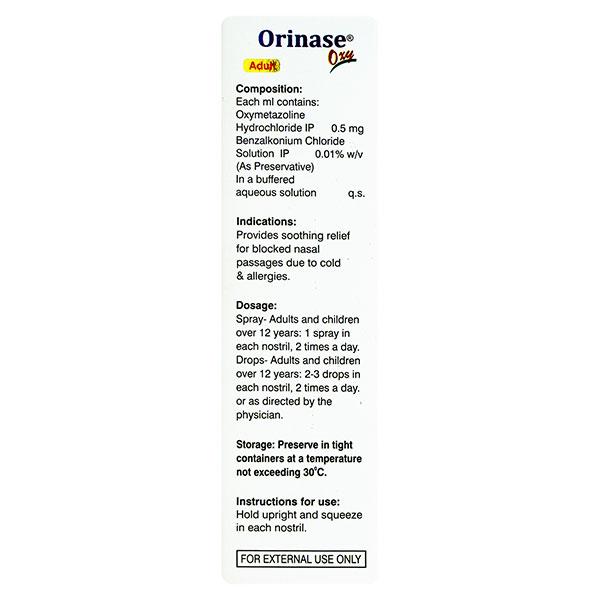 ORINASE OXY ADULT Nasal Spray 10ml - Global Surgicals
