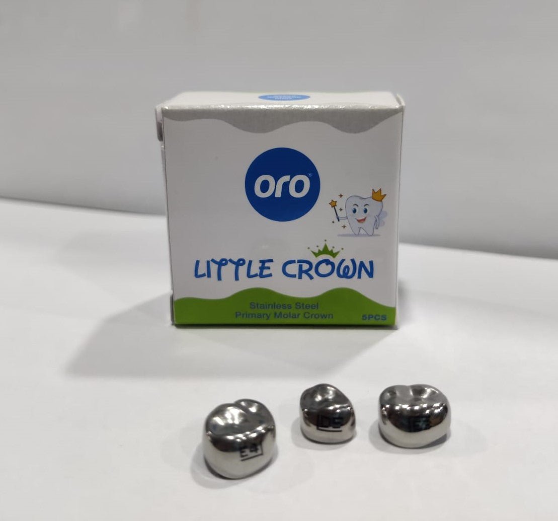 Oro Little Crown Stainless Steel Primary Molar Refill Preformed Paediatric Crowns - Global Surgicals