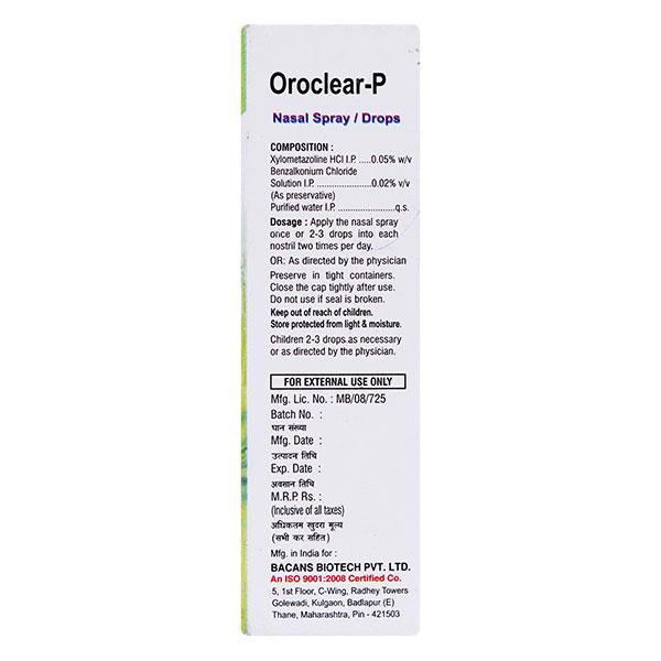 OROCLEAR P Nasal Spray 10ml - Global Surgicals