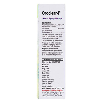 OROCLEAR P Nasal Spray 10ml - Global Surgicals