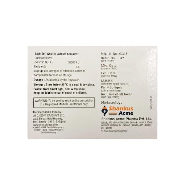 OSTEE D3 Soft Gelatin Capsule 4's - Global Surgicals