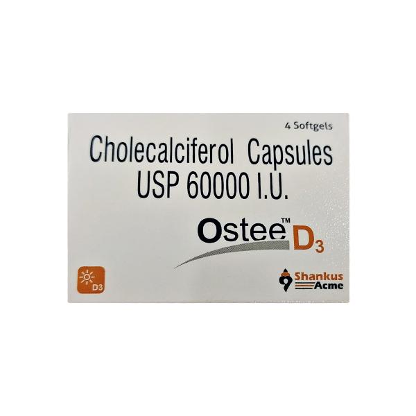 OSTEE D3 Soft Gelatin Capsule 4's - Global Surgicals