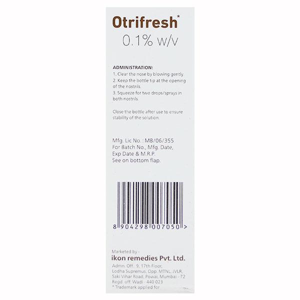 OTRIFRESH 0.1% Nasal Spray 10ml - Global Surgicals