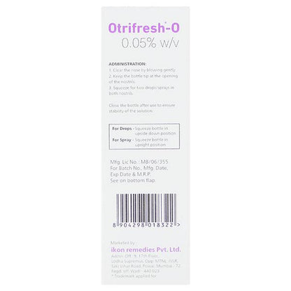 OTRIFRESH O 0.05% Nasal Drops 10ml - Global Surgicals