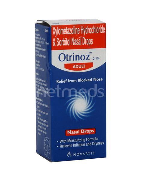 Otrinoz 0.1% Adult Nasal Drops 10ml - Global Surgicals