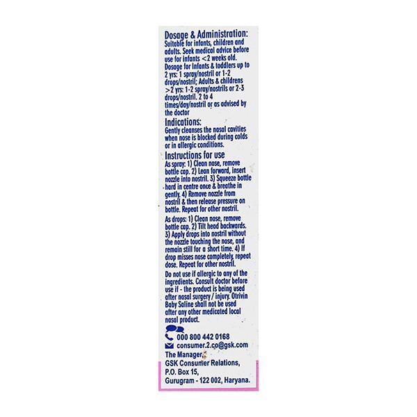 OTRIVIN BABY SALINE Nasal Spray 10ml - Global Surgicals